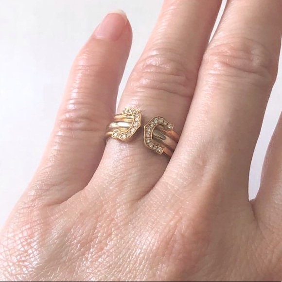 CARTIER 2C Tri-Color Diamond Ring - Picture 2 of 6